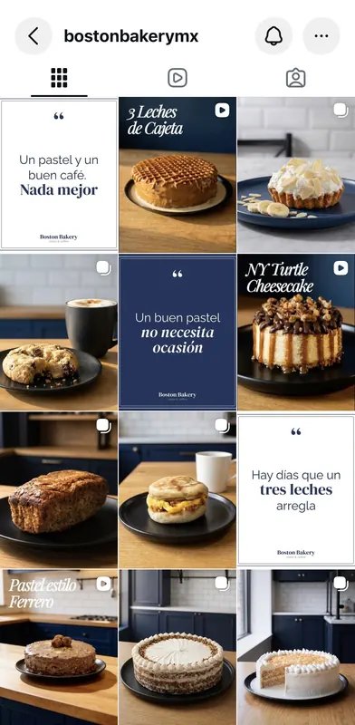 Perfil de Instagram de Boston Bakery