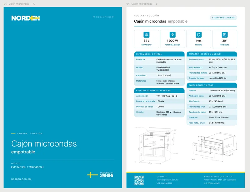 Ficha técnica de producto Norden