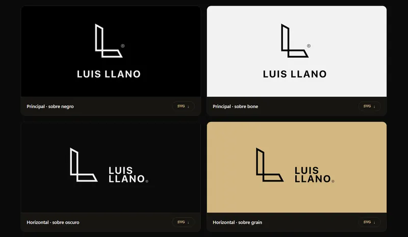 Logotipo de Luis Llano y sus versiones
